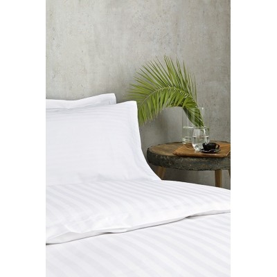 Sábana Hotel Super Doble Con Raso Raya 1cm Anesis 100% Algodón Peinado 240 Hilos 240x275