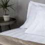 Sábana Hotel King Size Con Raso Raya 4,5cm Anesis 100% Algodón Peinado 300 Hilos 280x300